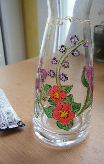 Vase peinture sur verre